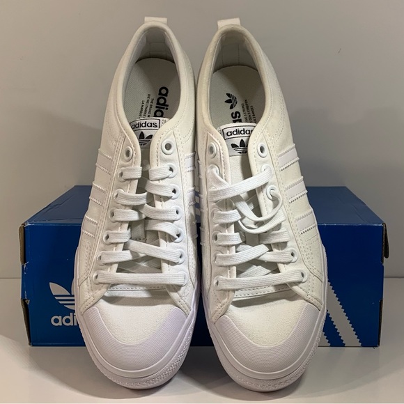 🤍[BRAND NEW] ADIDAS NIZZA PLATFORM TRIPLE WHITE WOMENS SHOES SIZE 10 SNEAKERS🤍 - Picture 5 of 10